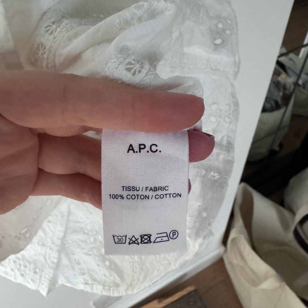 APC White Cotton Lace Eyelet Top - Picture 6 of 7